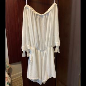 White off the shoulder romper